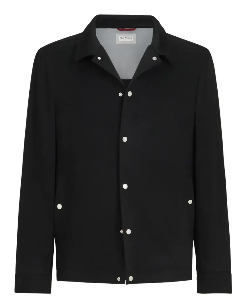 Brunello Cucinelli lightweight cashmere flannel outerwear jacket - Schwarz Schwarz