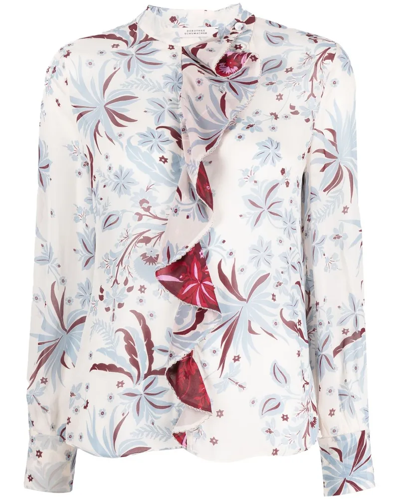 Dorothee Schumacher Bluse mit Blumen-Print Weiß