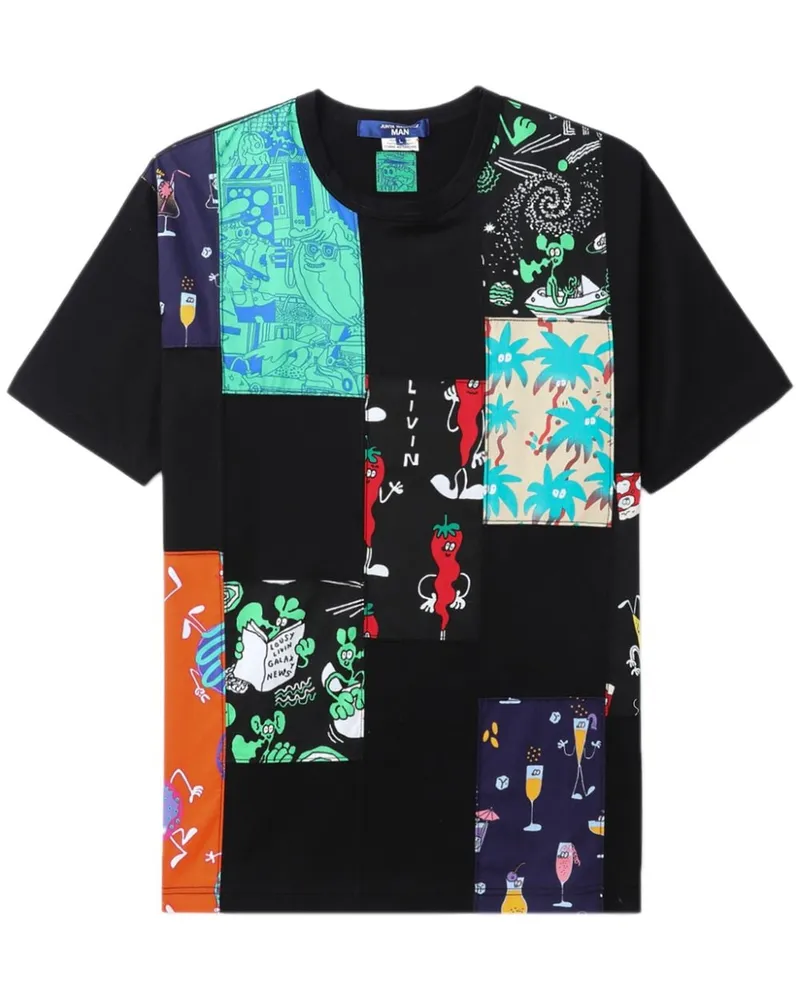 Junya Watanabe x Lousy Livin T-Shirt im Patchwork-Look Schwarz