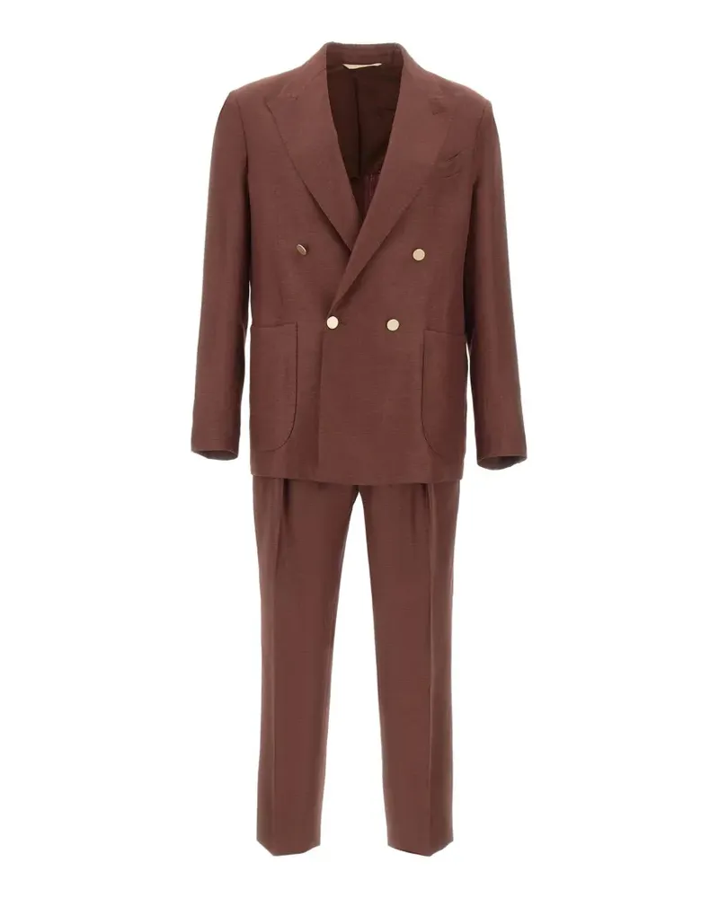 Briglia 1949 Bolgheri double-breasted wool suit - Braun Braun