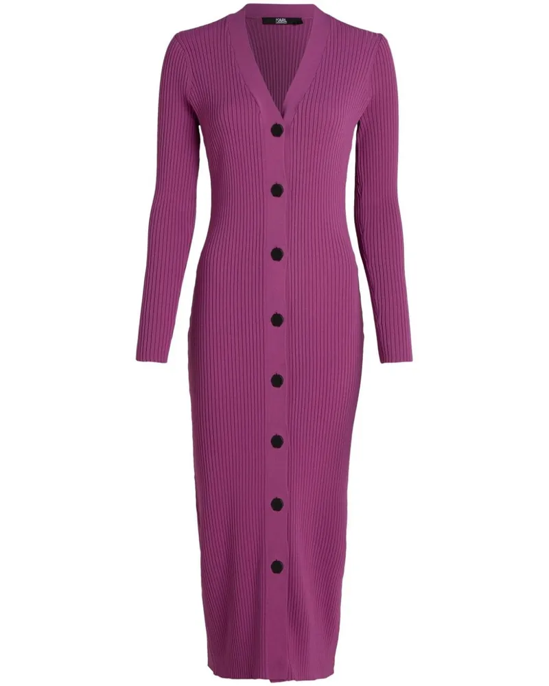 Karl Lagerfeld Geripptes Kleid - Violett Violett