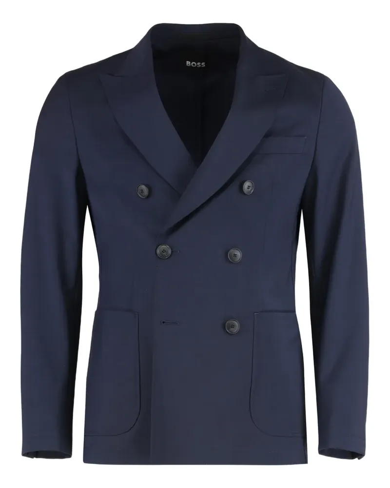 HUGO BOSS double-breasted buttoned blazer - Blau Blau