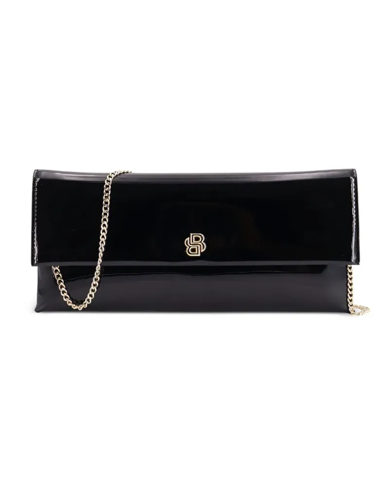 HUGO BOSS Chain Clutch aus Lackleder - Schwarz Schwarz