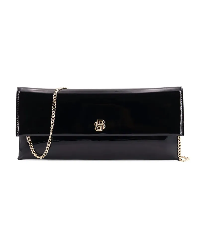 HUGO BOSS Chain Clutch aus Lackleder - Schwarz Schwarz