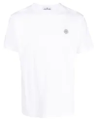 Stone Island T-Shirt mit Kompass-Patch Weiß