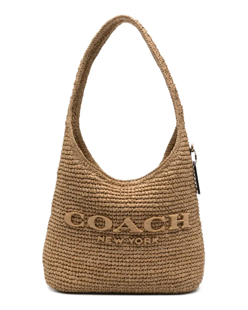 Coach 28 Brooklyn embossed-logo shoulder bag - Nude Nude