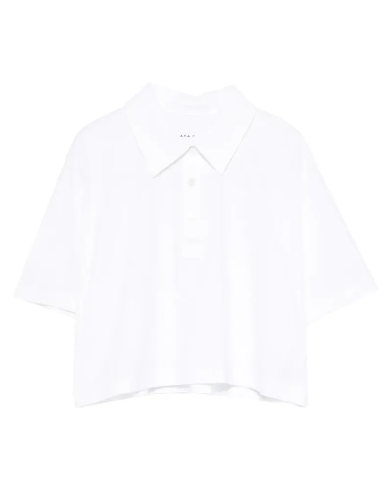 Liviana Conti Cropped-Poloshirt mit Knopfleiste - Weiß Weiß