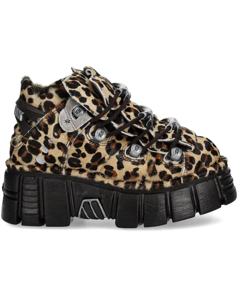 New Rock Sneakers mit Leoparden-Print - Braun Braun
