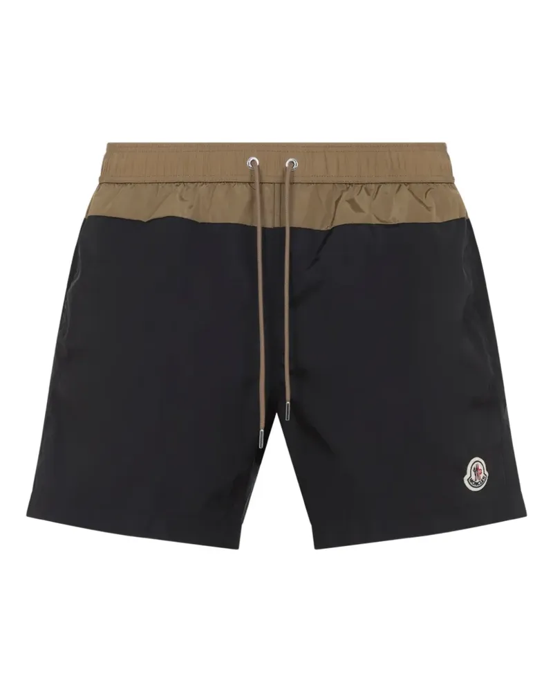 Moncler Zweifarbige Badeshorts - Schwarz Schwarz