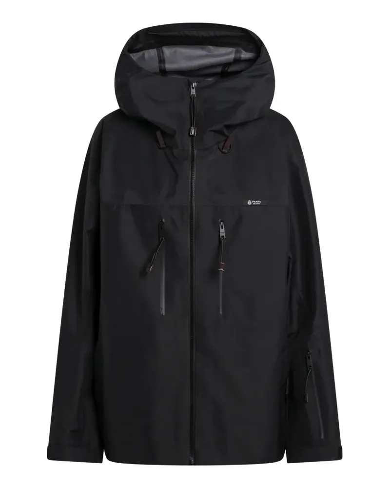 Prada hooded zip-up jacket - Schwarz Schwarz