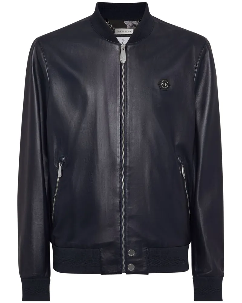 Philipp Plein Bomberjacke aus Leder - Blau Blau