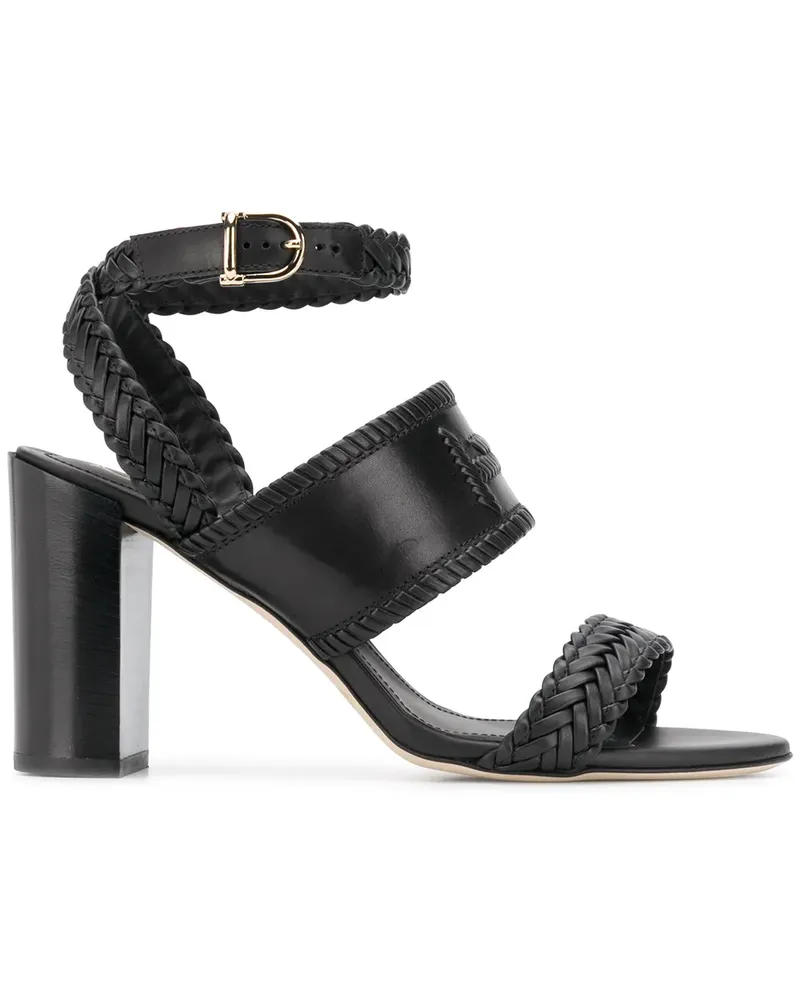 TOD'S Sandalen mit gewebten Riemen - Schwarz Schwarz