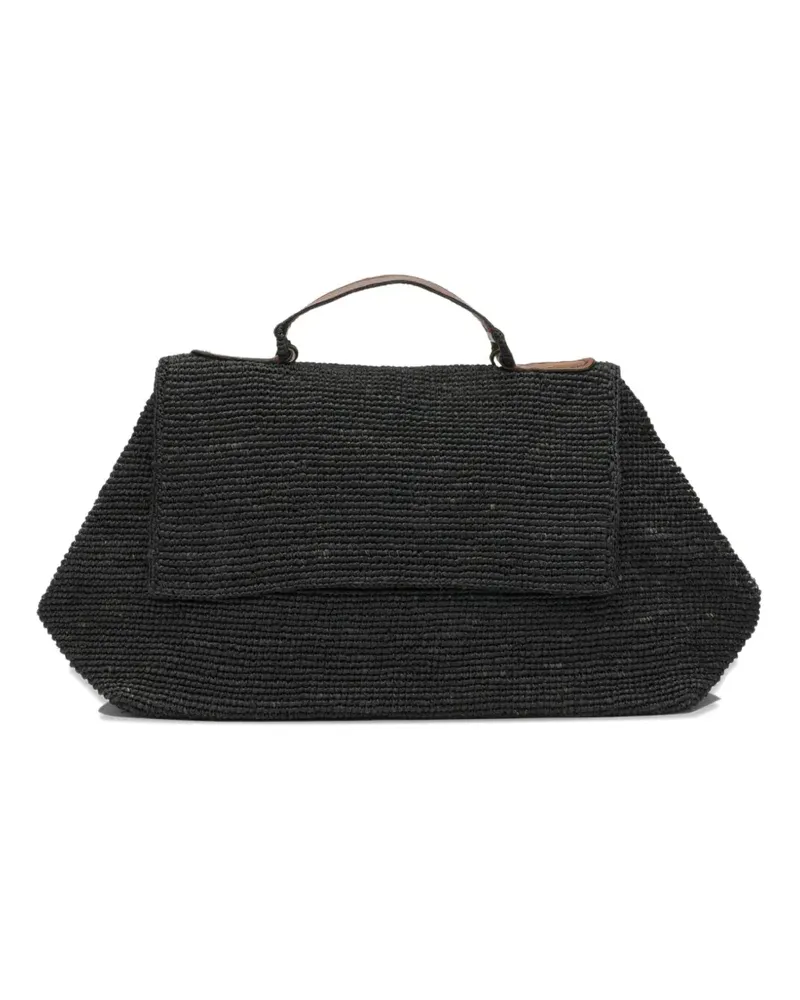 IBELIV Lahady raffia tote bag - Schwarz Schwarz
