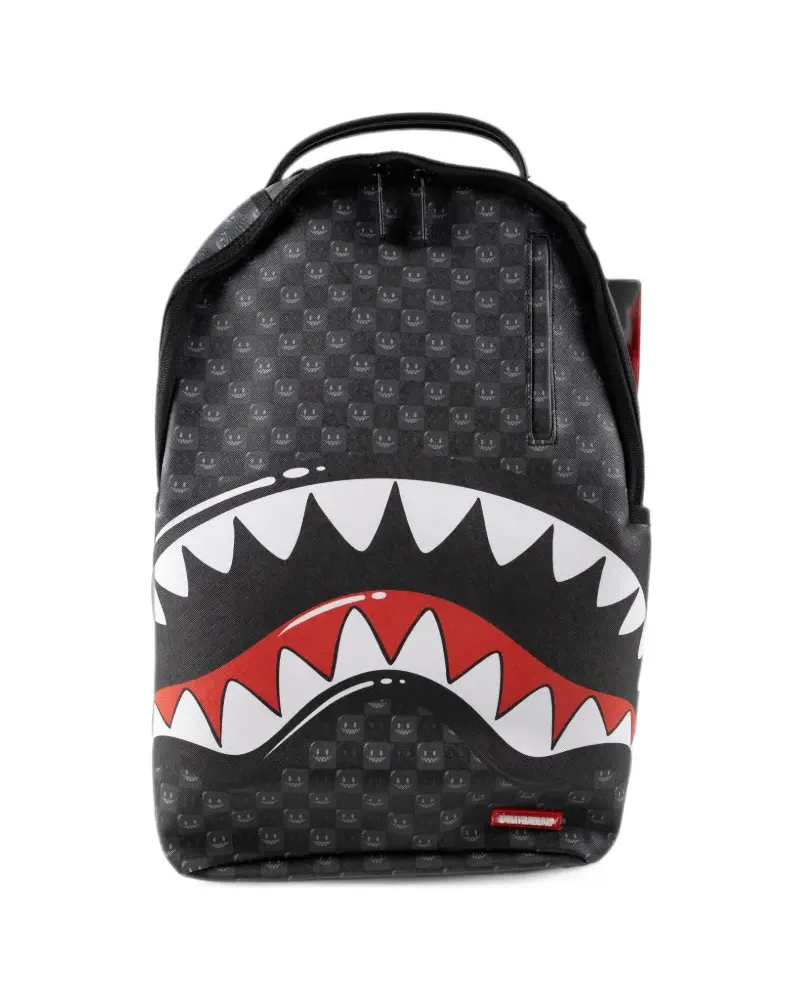 Sprayground Shark-mouth checkerboard-print backpack - Schwarz Schwarz