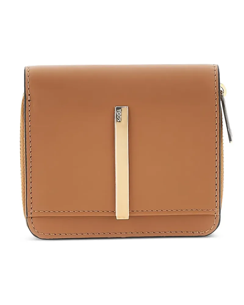 TOD'S Portemonnaie mit Logo-Schild - Braun Braun