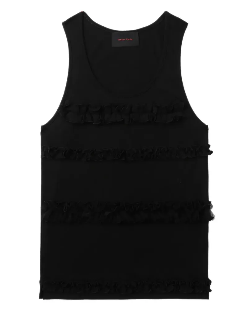 Simone Rocha Top mit Rüschen - Schwarz Schwarz