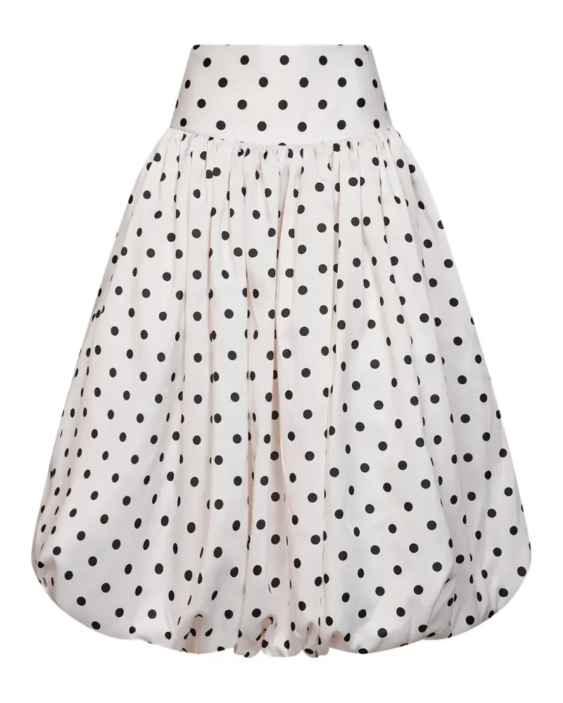 Self-Portrait polka-dot bubble-hem midi skirt - Weiß Weiß