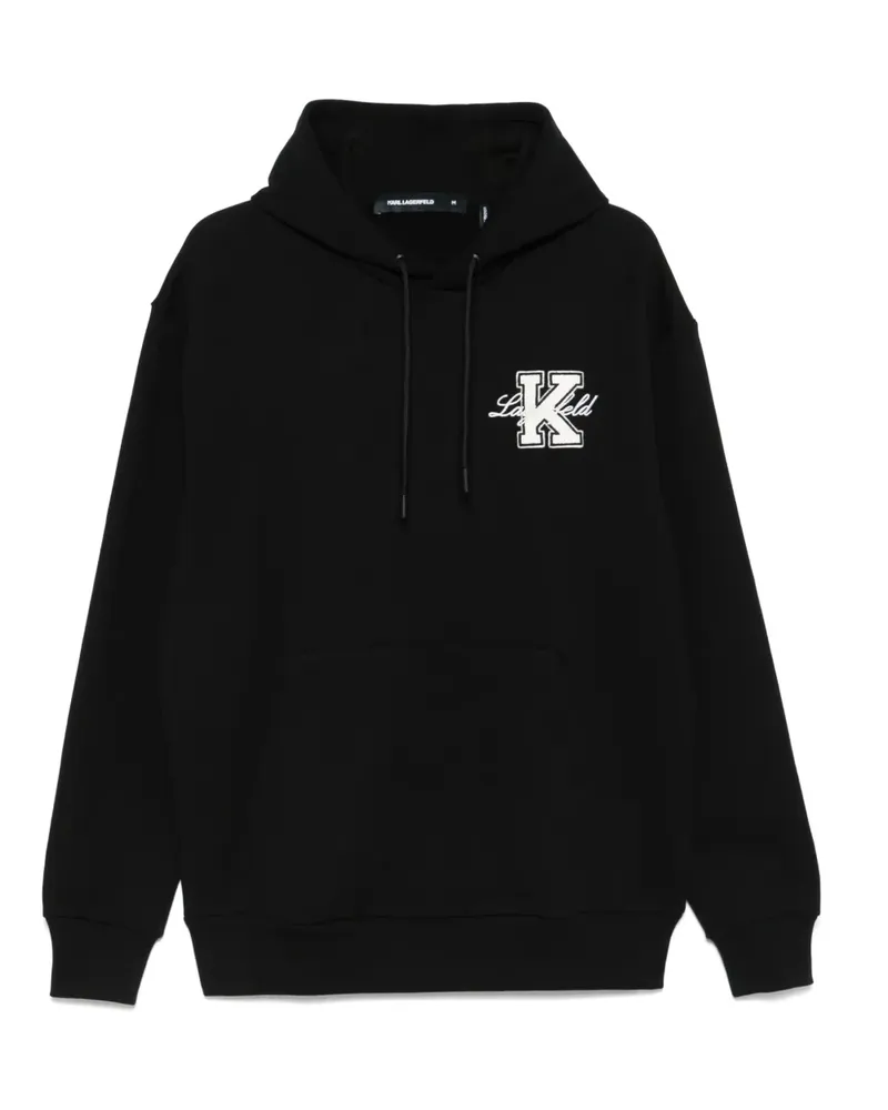 Karl Lagerfeld Hoodie mit Logo-Stickerei - Schwarz Schwarz