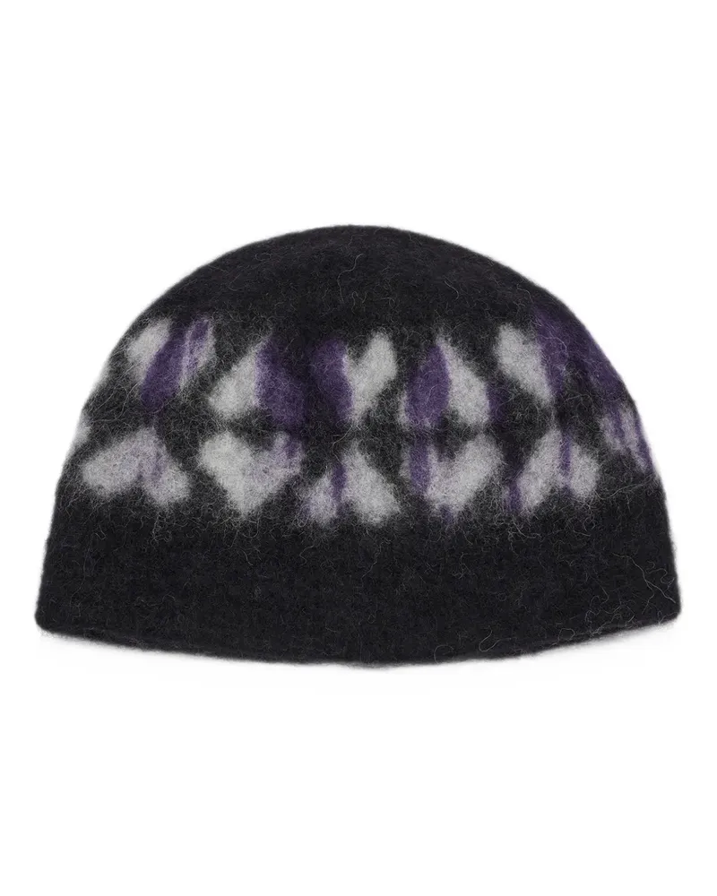 CA4LA Beanie mit Herzmuster - Schwarz Schwarz