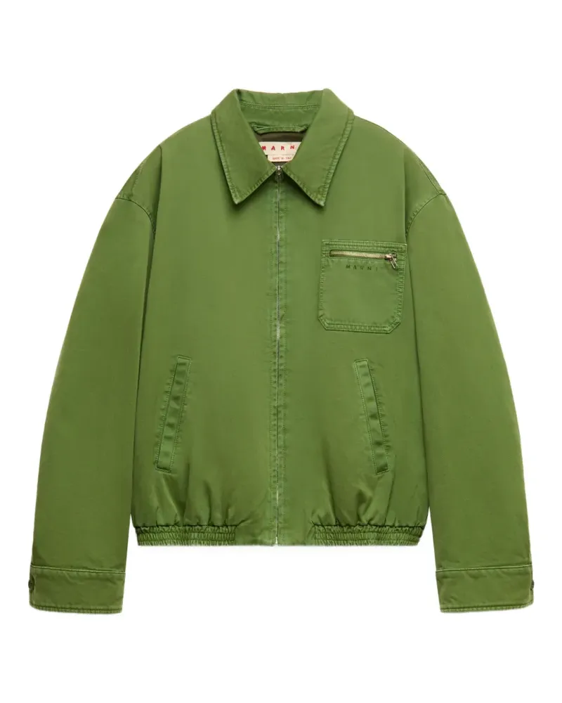 Marni green cotton jacket with zip pocket - Grün Grün