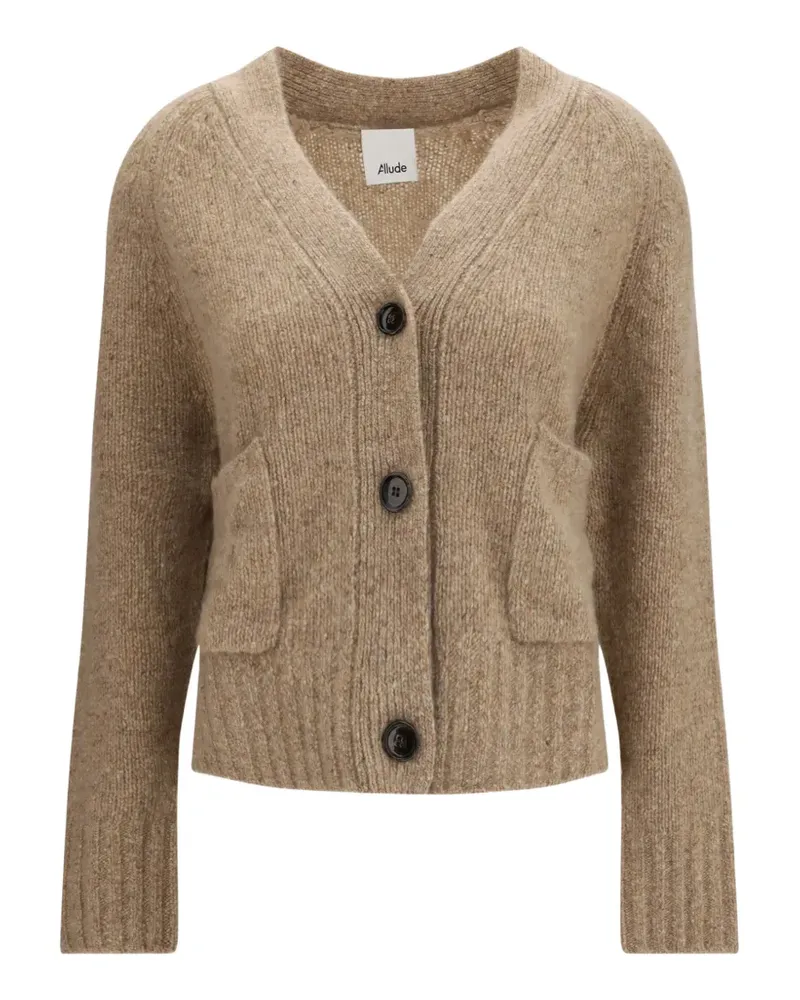 ALLUDE Kaschmircardigan mit V-Ausschnitt - Nude Nude