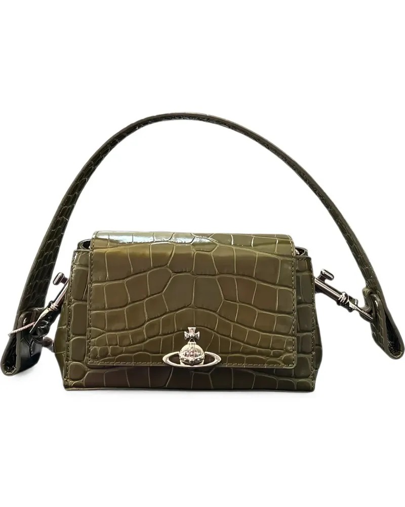 Vivienne Westwood croc-effect Orb plaque bag - Grün Grün