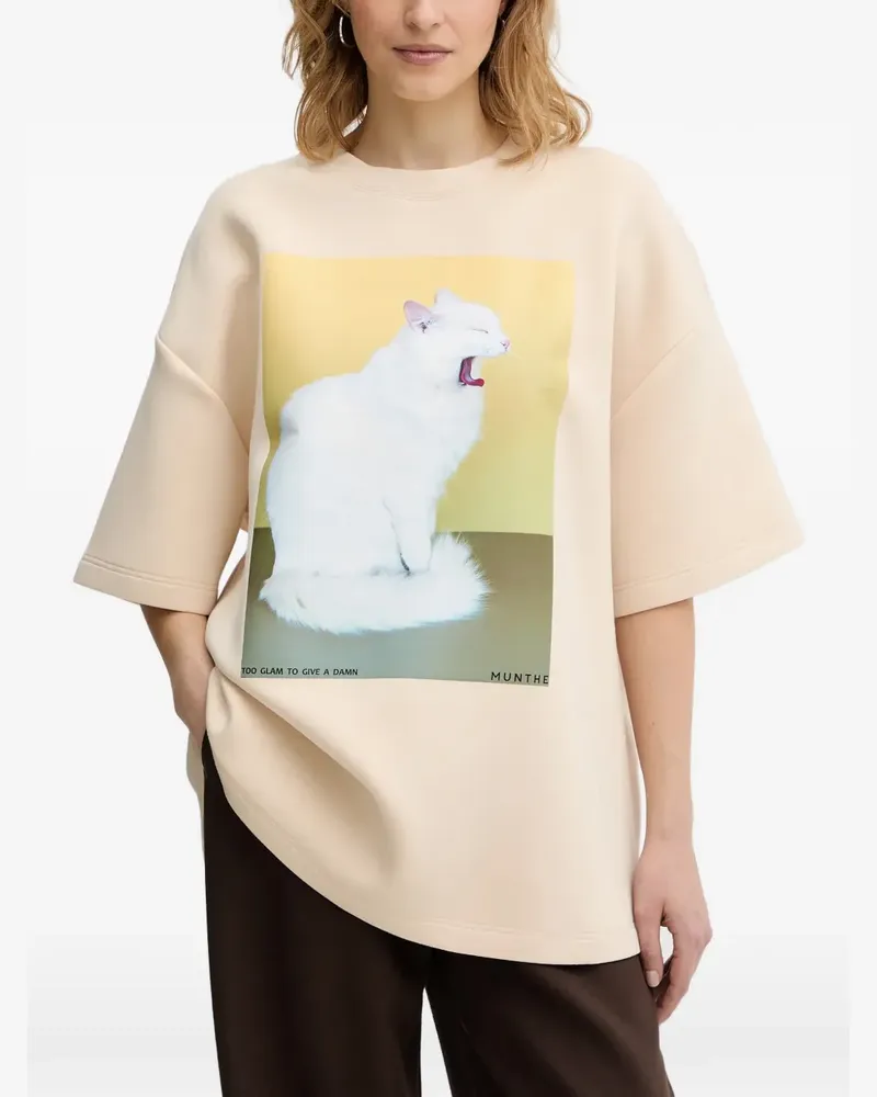 MUNTHE T-Shirt mit Katzen-Print - Nude Nude