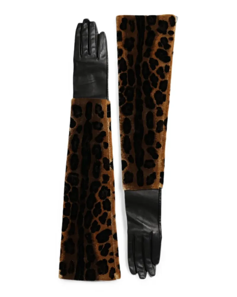 Dolce & Gabbana Handschuhe mit Leoparden-Print - Nude Nude