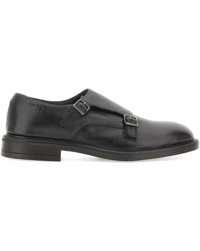 Alexander Hotto Montana buckle-leather monk shoes - Schwarz Schwarz