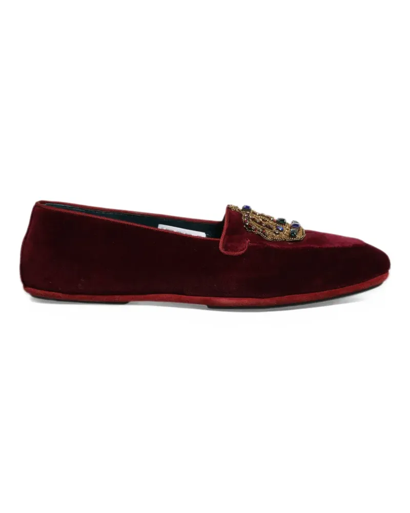 Dolce & Gabbana Loafer mit Kronen-Patch - Rot Rot