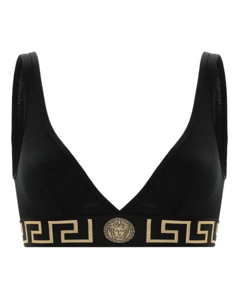 Versace Triangel-BH mit Greca-Borten - Schwarz Schwarz