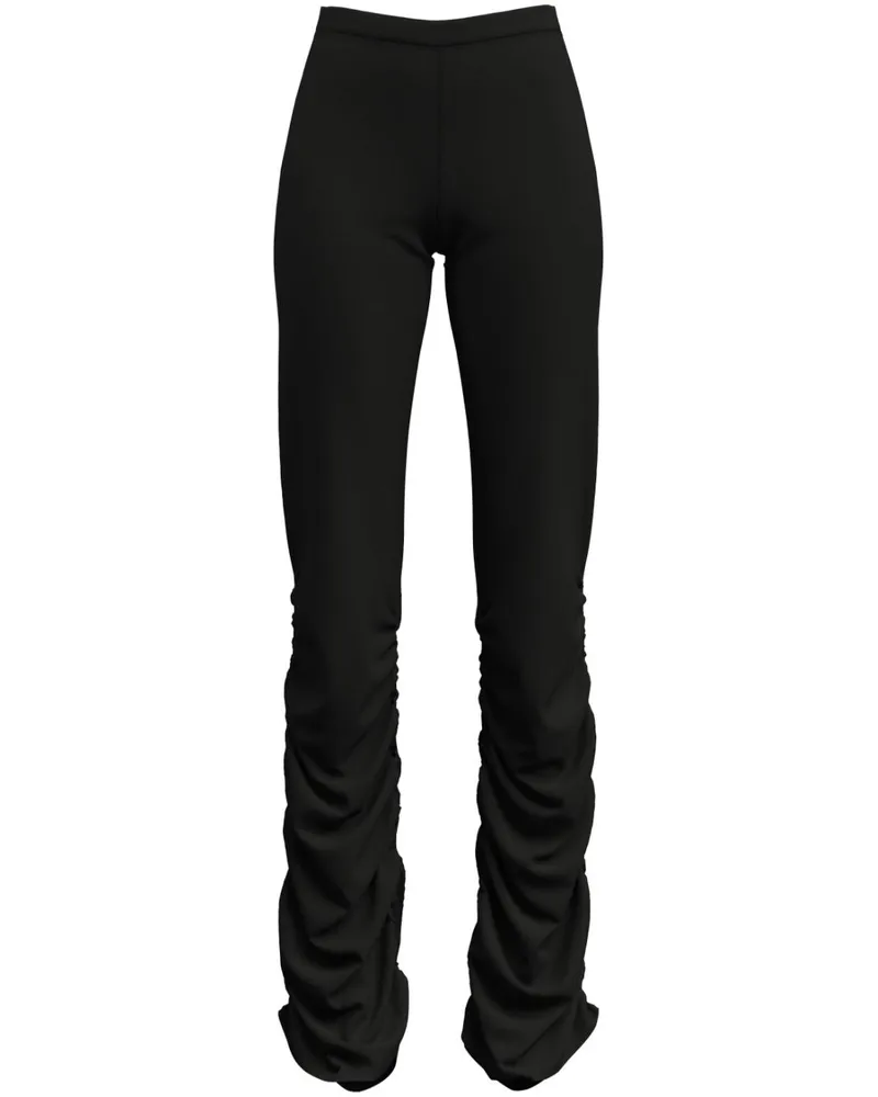 Margherita MACCAPANI Geraffte Slim-Fit-Hose aus Krepp Schwarz