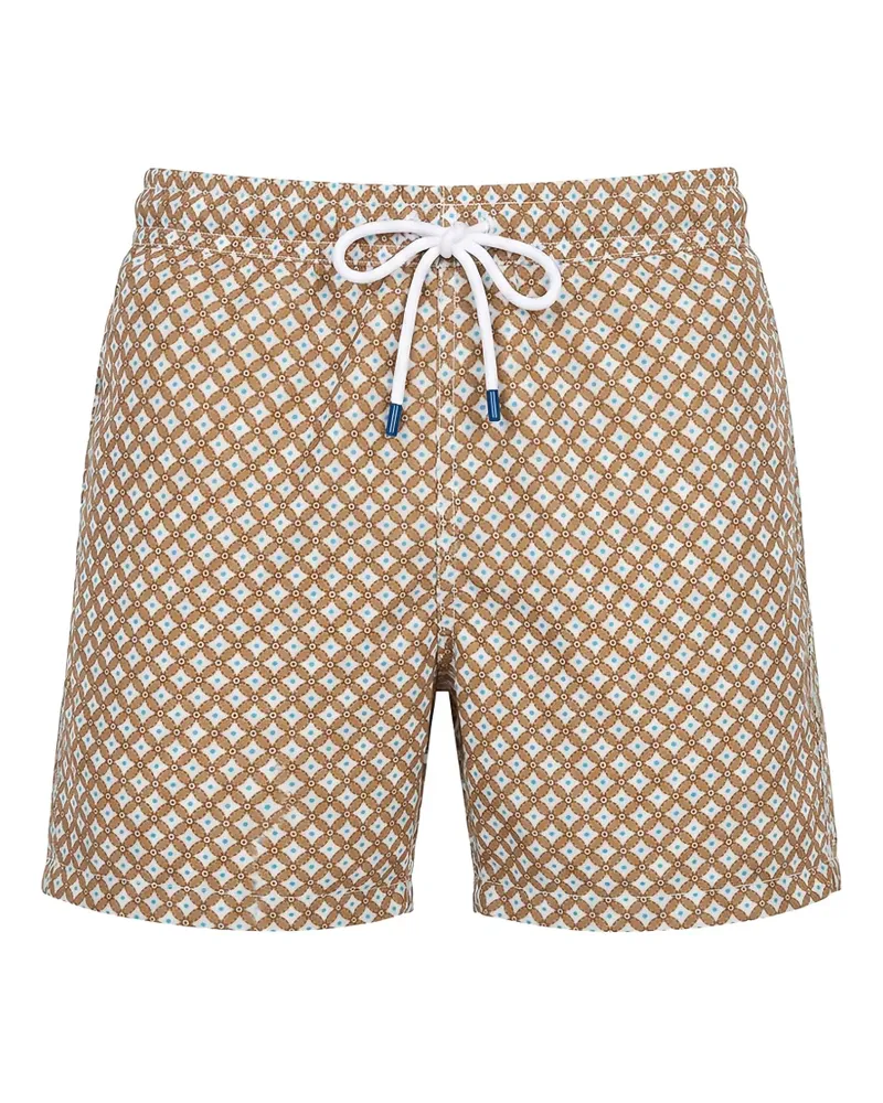 Fedeli Badeshorts mit geometrischem Print - Braun Braun