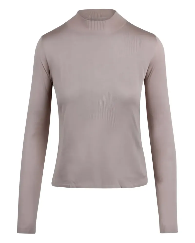 Max Mara Langärmeliger Pullover mit Stehkragen - Nude Nude