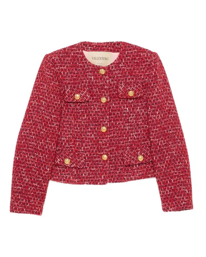 Valentino Garavani Jacke aus Tweed mit Knöpfen - Rot Rot