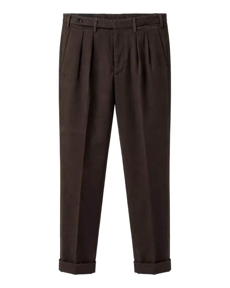MICHAEL COAL pleated turn-up trousers - Braun Braun