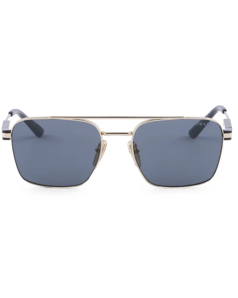 Prada Sonnenbrille mit eckigem Gestell - Silber Silber