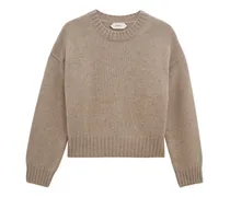 Kaschmirpullover mit Rundhalsausschnitt - Nude