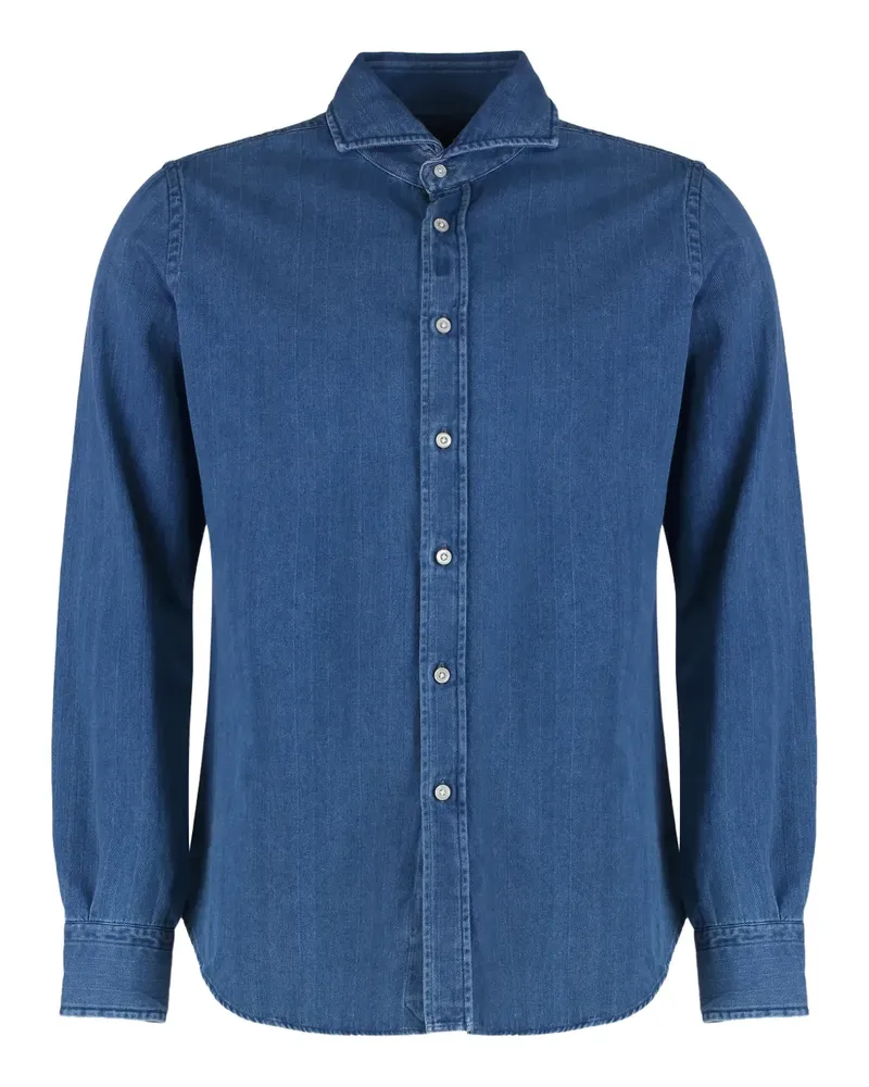 MOORER buttoned denim shirt - Blau Blau
