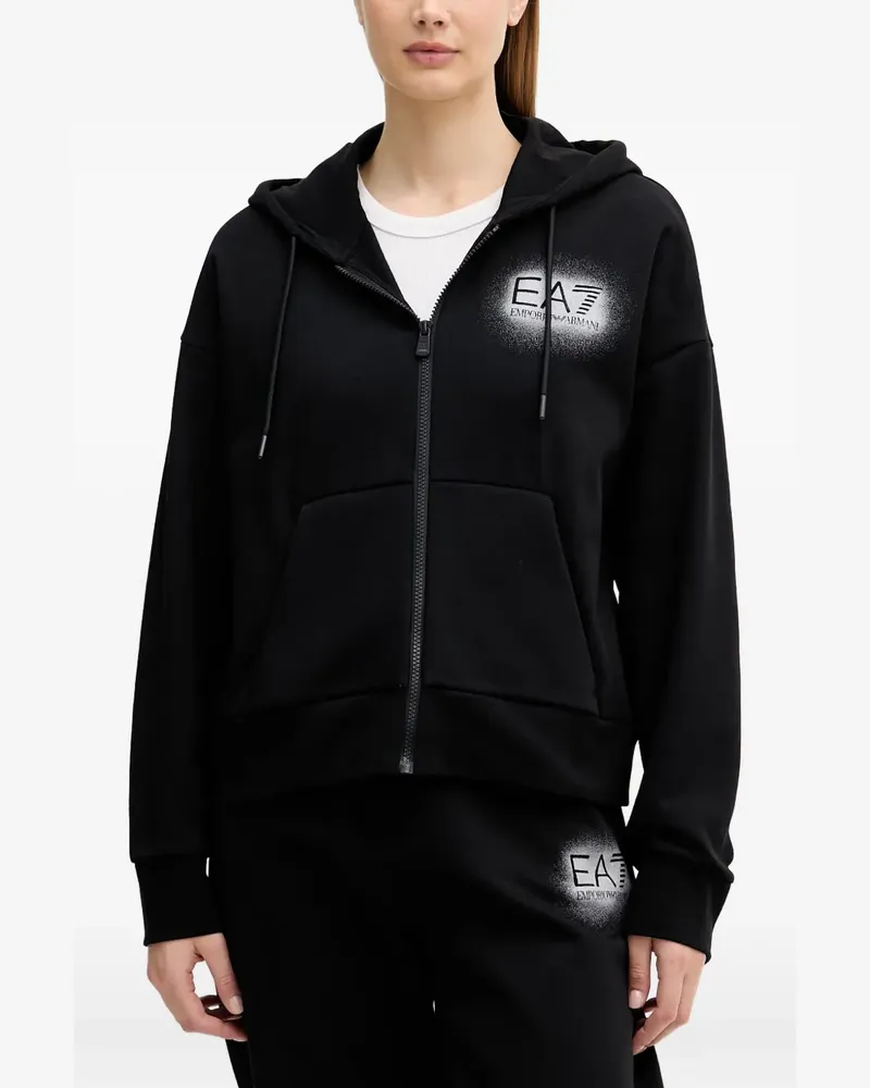 EA7 logo-print track pants - Schwarz Schwarz
