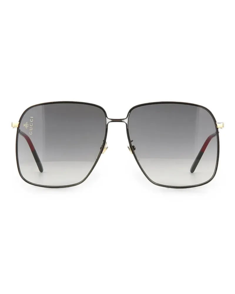 Gucci Sonnenbrille mit eckigem Gestell - Schwarz Schwarz