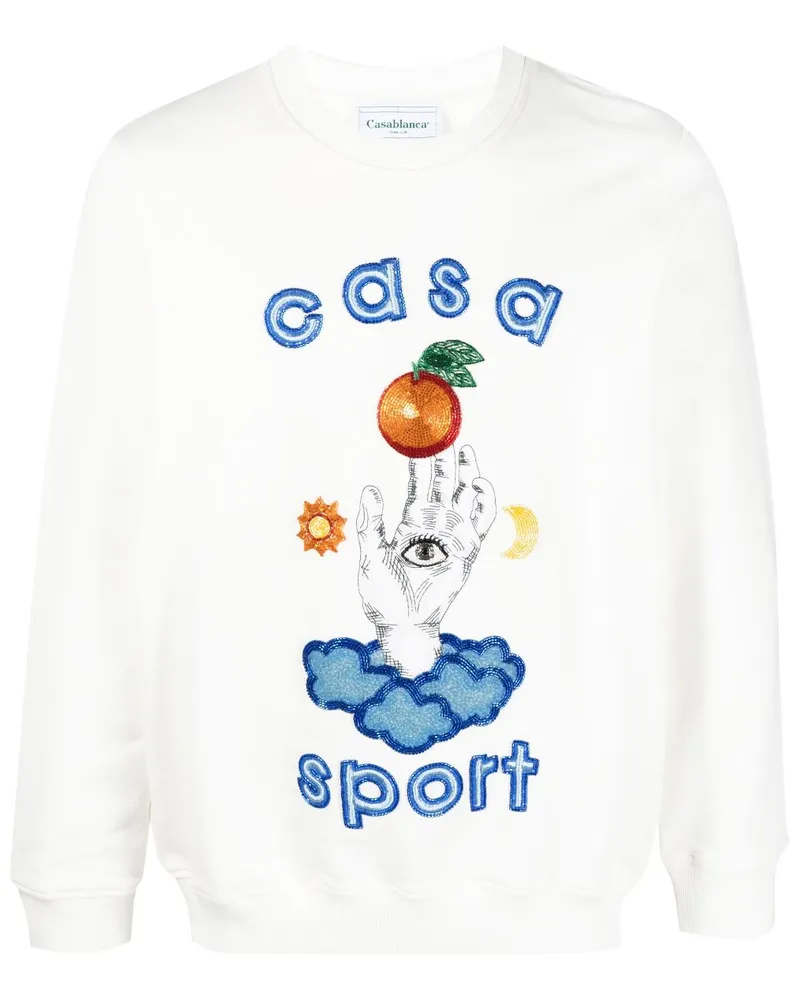 Casablanca Paris Casa Talisman Sweatshirt Weiß