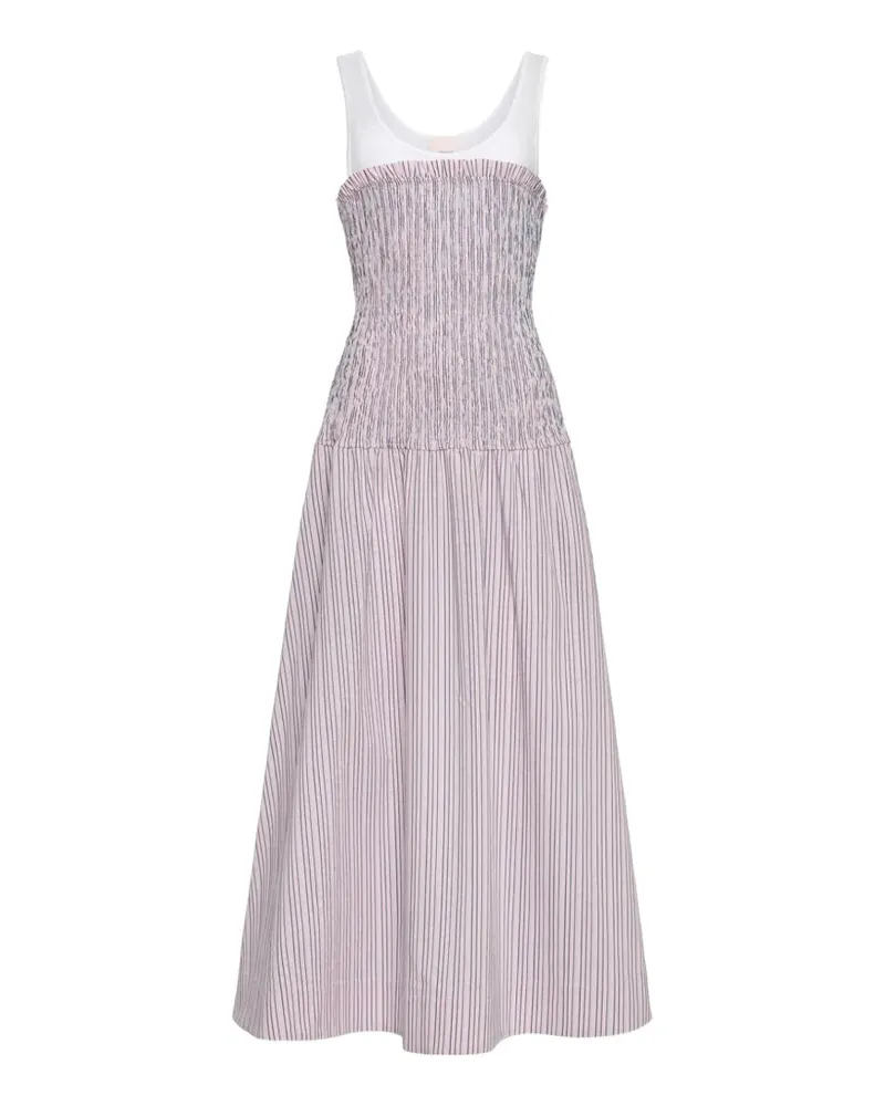 Cinq à Sept Sophie Maggy shirred striped dress - Nude Nude