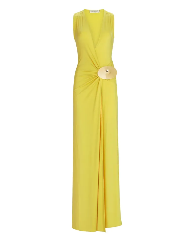Silvia Tcherassi Ärmelloses Abendkleid mit verdrehter Front - Gelb Gelb