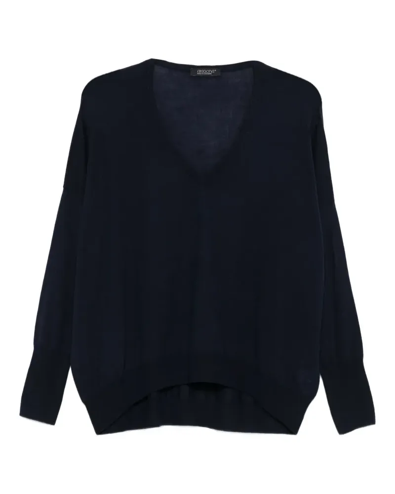 ARAGONA Fein gestrickter Pullover - Blau Blau