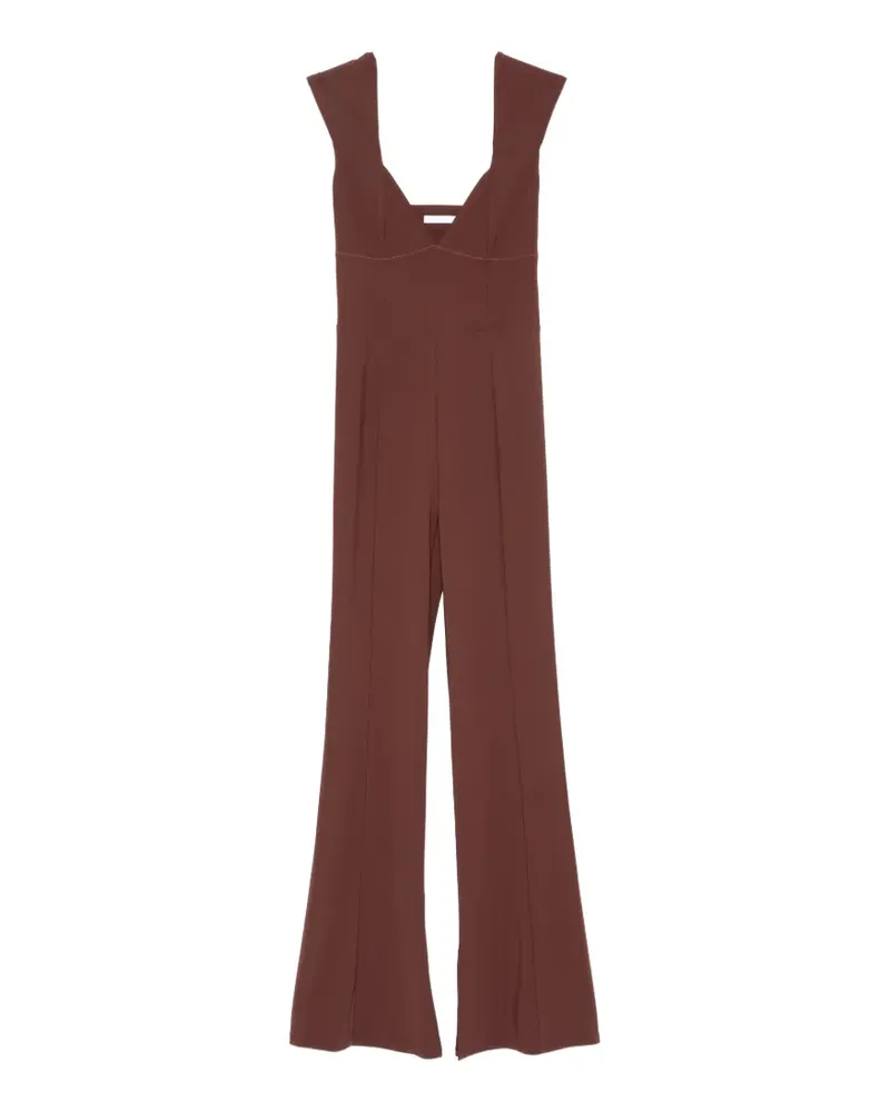 Patrizia Pepe V-neck flared jumpsuit - Braun Braun