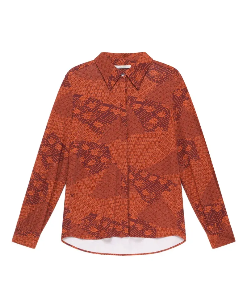 Maliparmi Mosaic kimono-print shirt - Rot Rot