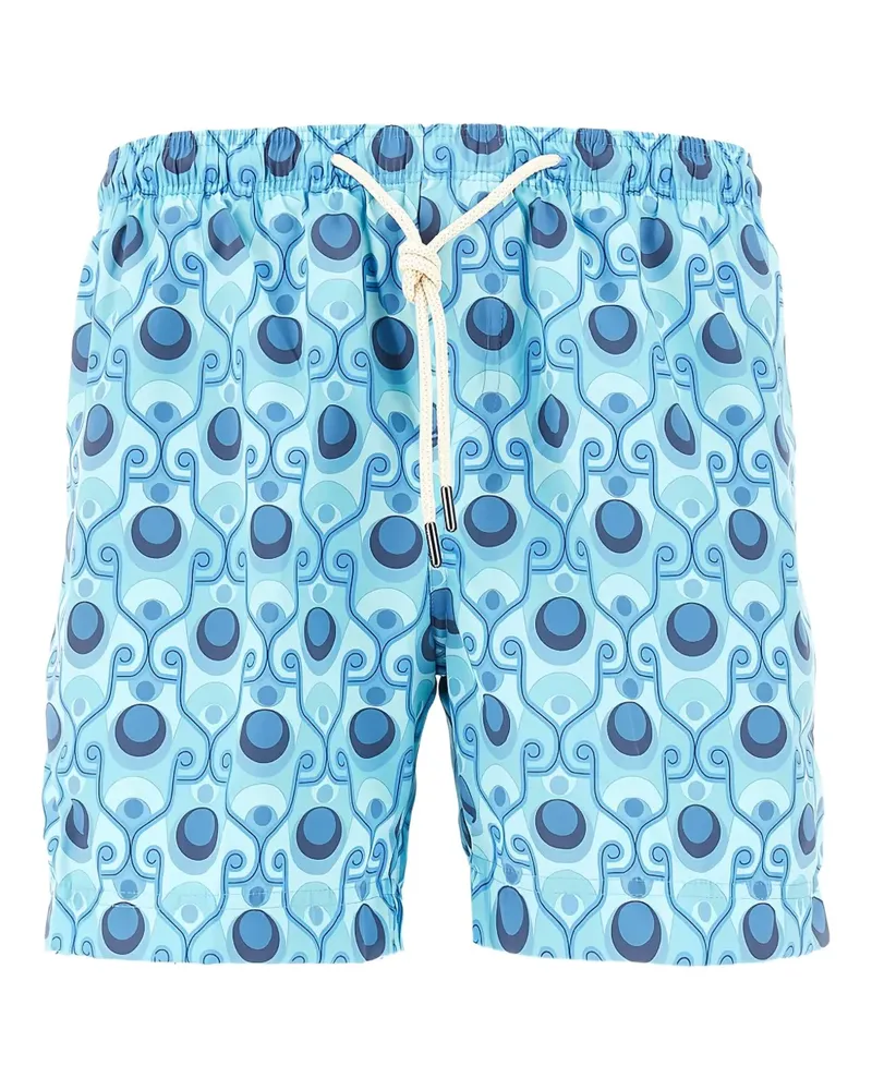 PENINSULA Badeshorts mit abstraktem Print - Blau Blau
