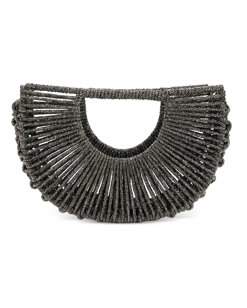 HIBOURAMA Demetra Clutch mit Kristallen - Grau Grau
