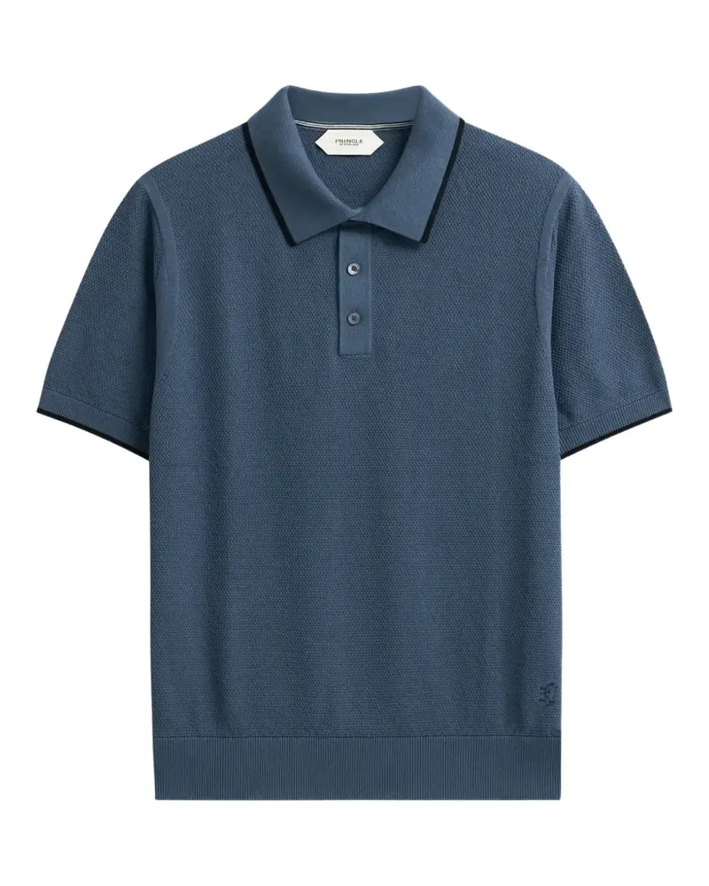 Pringle of Scotland Poloshirt mit Rautenstich - Blau Blau